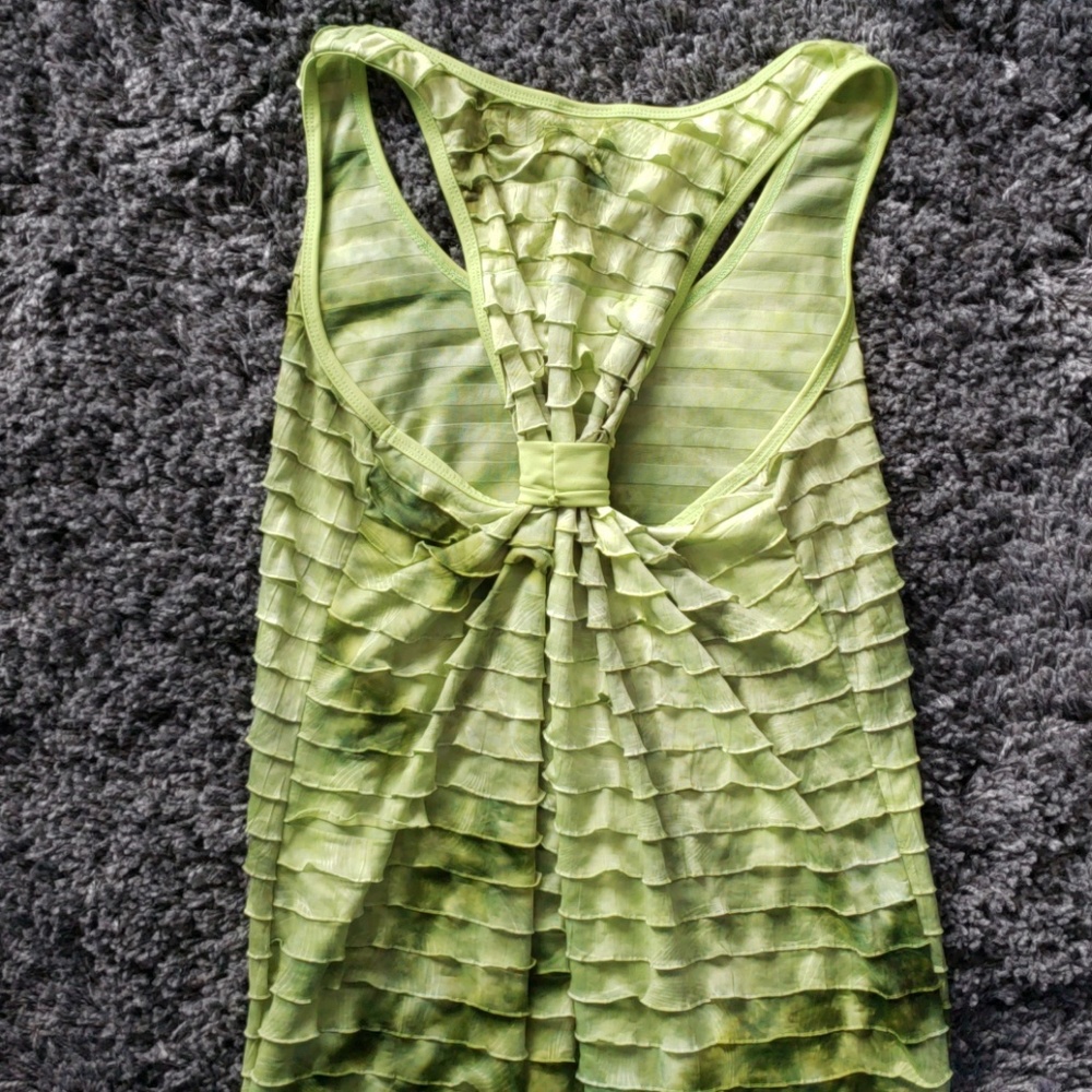 Green Ruffle Racerback Tank Top - Picture 3 of 3